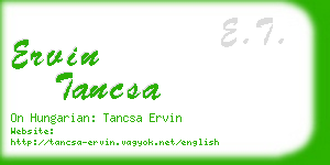 ervin tancsa business card